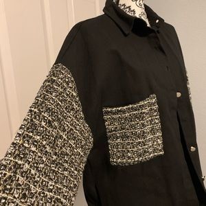 Fantastic Fawn denim & tweed shacket